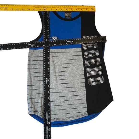 Quad Seven Boys Legend Tank Top 12/14 Blue & Black Striped Cotton - Picture 3 of 5